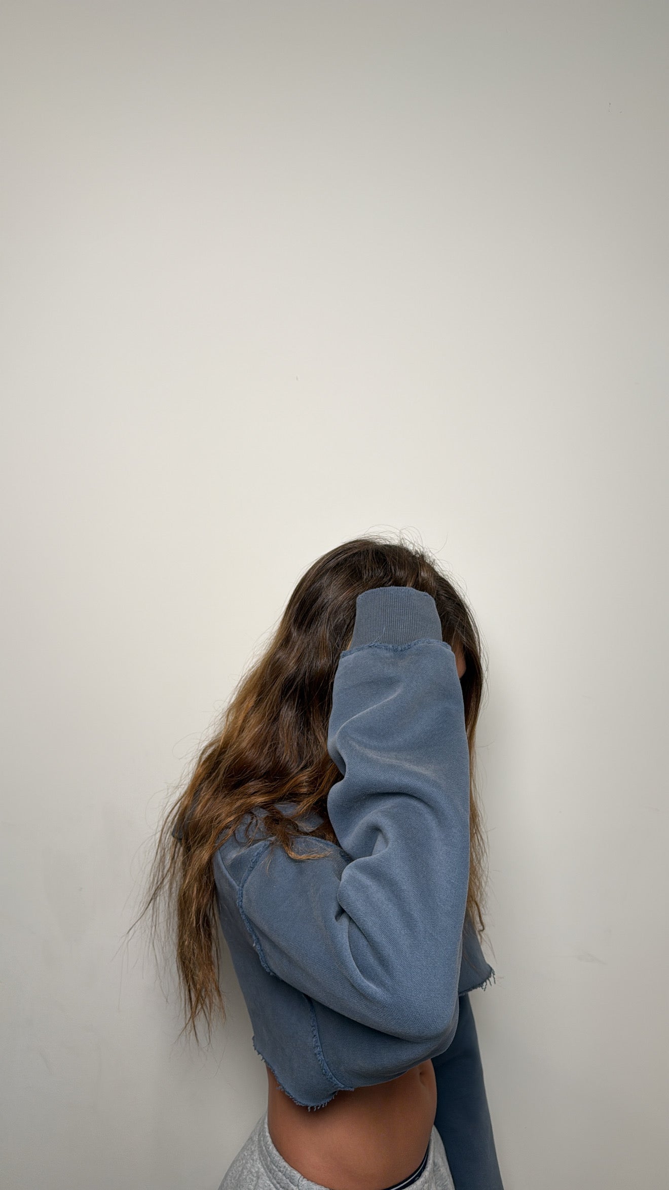 Cropped Womans Navy Hoodie